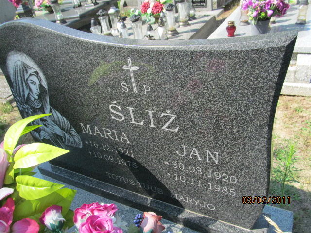 Maria Śliż 1921 Horyniec Zdrój - Grobonet - Wyszukiwarka osób pochowanych